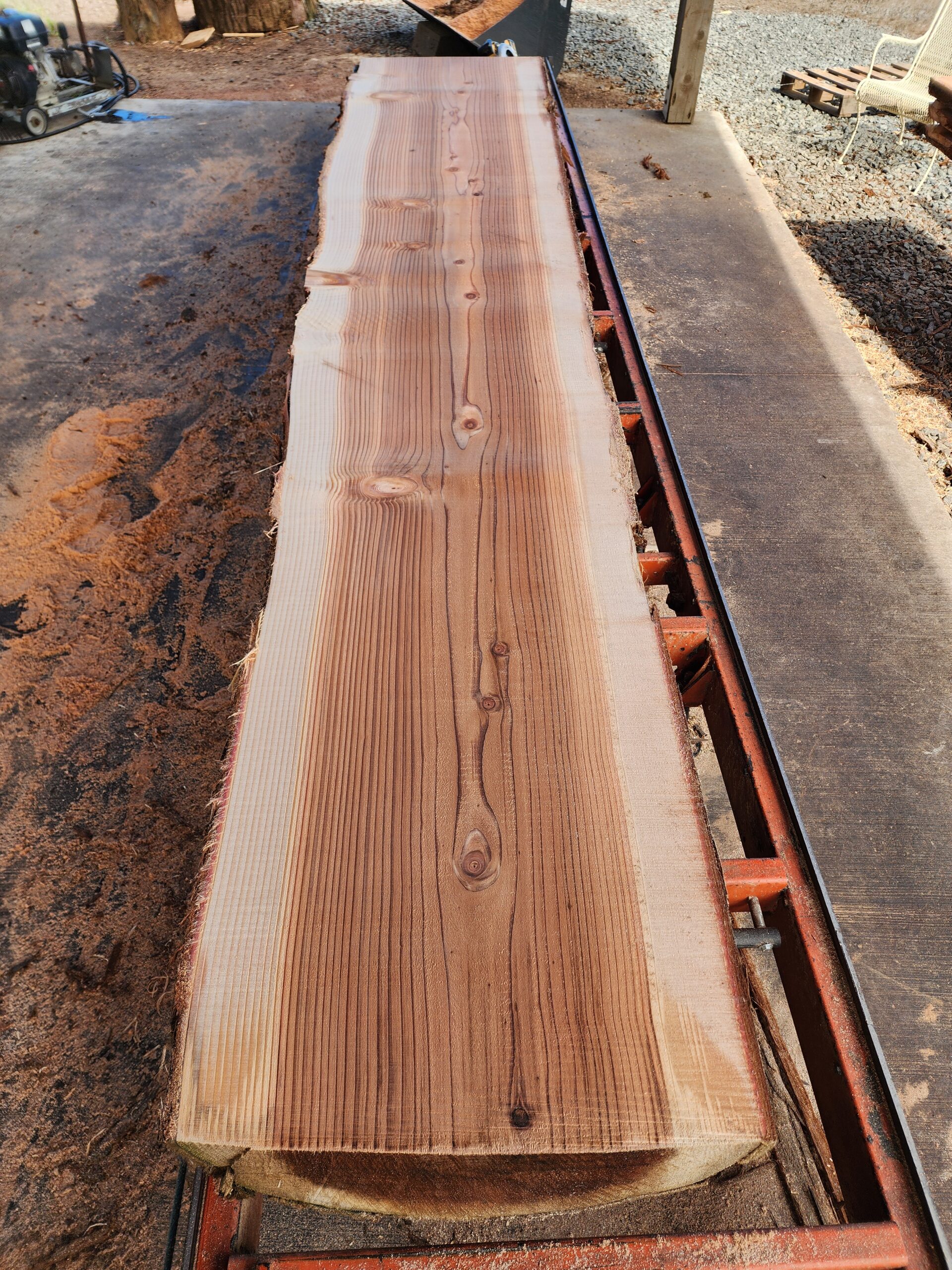 Stunning 12′ Live Edge Redwood Slabs