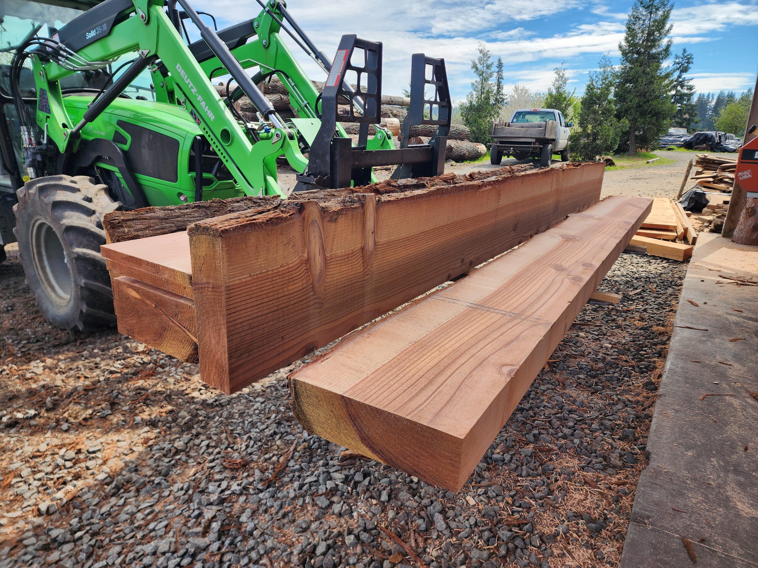 Premium, ethically salvaged 12' Redwood mantelpieces