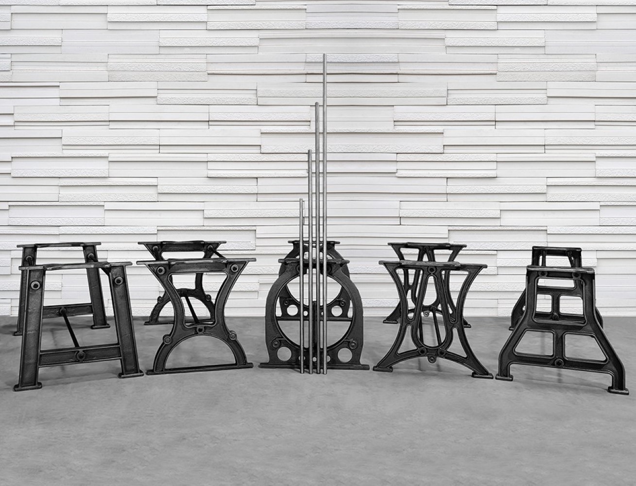 Cast Iron Table bases - GL Veneer Wood / slab other